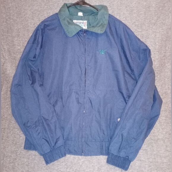 Vintage Men’s Tonkin Licensed CATerpillar Bomber Jacket sz XL blue/green - Picture 1 of 10